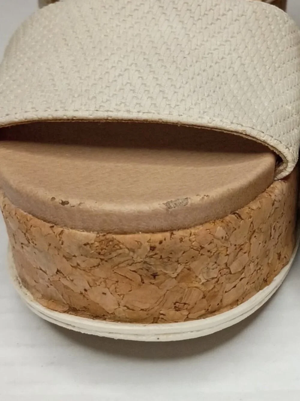 Dr. Scholl’s Beaming Beige Cork Wedge Sandals Women’s Size 6M